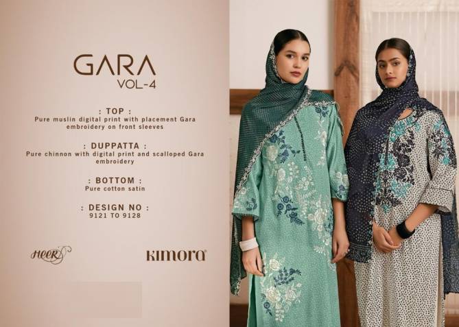 Heer Gara Vol 4 By Kimora Muslin Printed Suit Wholesale Shop In Surat
